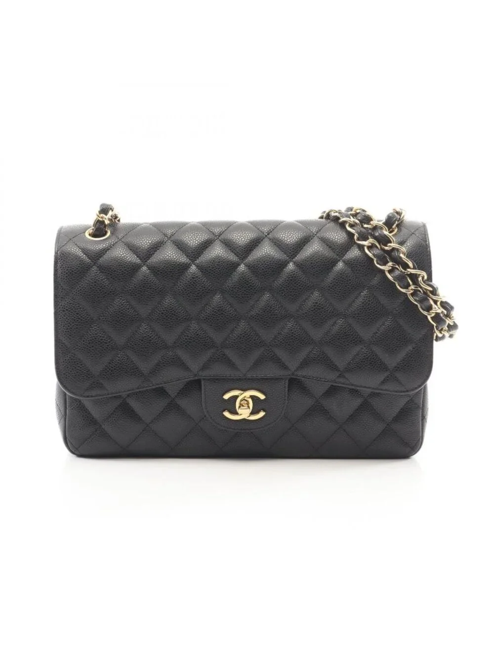 Chanel Shoulder Bag Maxi Quilted 30 Classic Large Double Flap Black Caviar